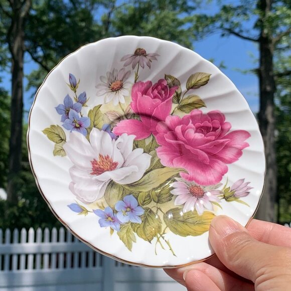 Vintage Royal Sutherland H&M Fine Bone China Teacup and Saucer 2pc Set NWOT - Picture 7 of 13